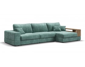 Угловой диван-кровать Босс Модуль XL правый, полка справа, шенилл Глосс минт