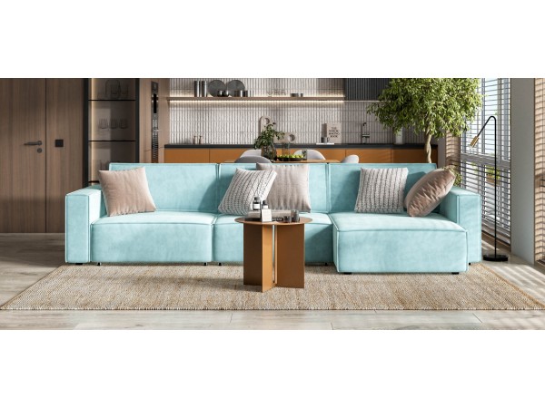 Угловой диван BOSS SOFT MODOOL MAX велюр Monolit аква