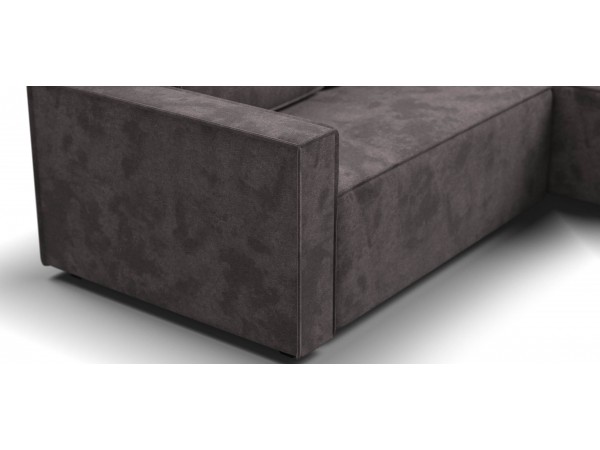 Угловой диван Лофт велюр Алькантара серый
