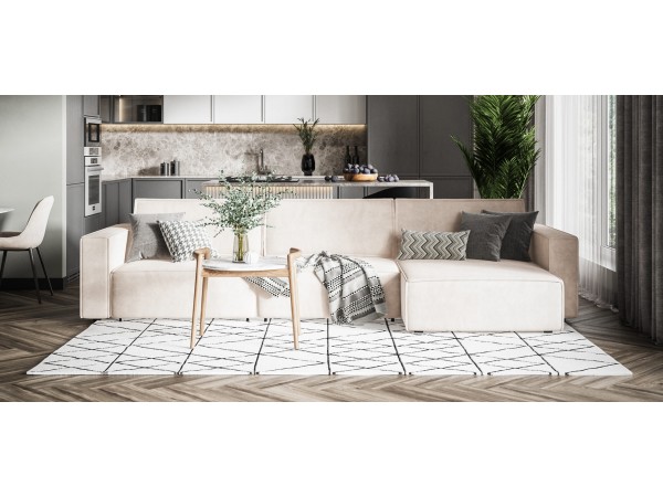 Угловой диван BOSS SOFT MODOOL MAX велюр Monolit латте