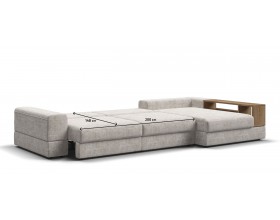 Угловой диван-кровать Босс Модуль XL правый, полка справа, шенилл Смарт кварц