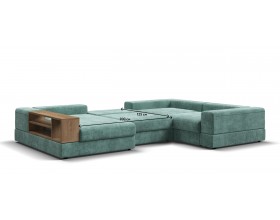 П-образный диван-кровать Босс Модуль правый, полка слева, шенилл Глосс минт