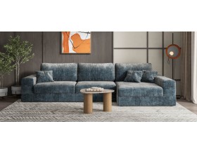 Угловой диван-кровать Босс Модуль XL правый, мягкие подлокотники, шенилл Глосс карбон