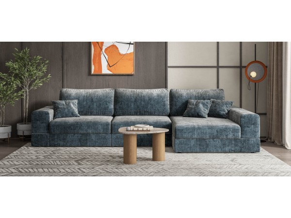 Угловой диван-кровать Босс Модуль XL правый, мягкие подлокотники, шенилл Глосс карбон