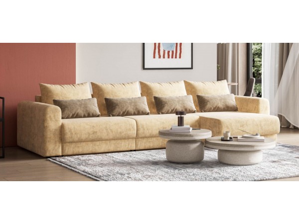 Модульный угловой диван РИЧМОНД MODOOL MAX Велюр Роял шампань