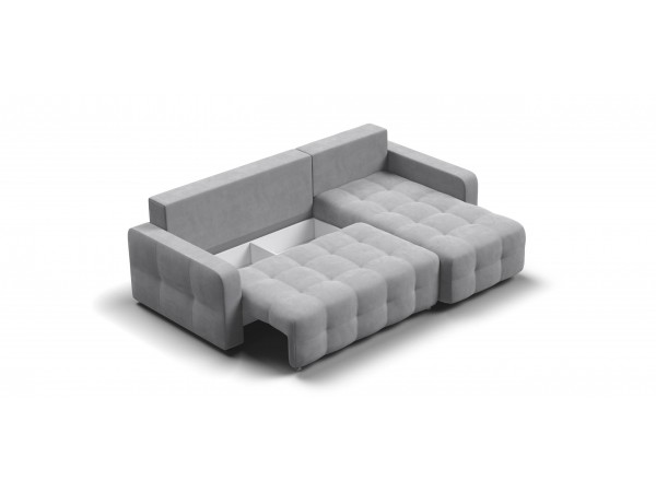 Угловой диван Уют велюр Монолит сталь