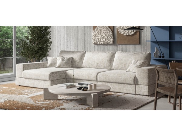 Угловой диван-кровать Босс Модуль XL левый, мягкие подлокотники, Шенилл Смарт кварц