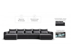 Модульный п-образный диван Ричмонд Модуль Вельвет Корд графит
