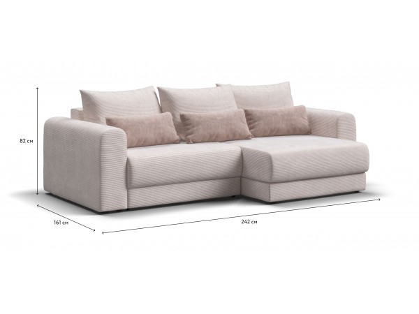 Модульный угловой диван РИЧМОНД MODOOL Вельвет CORD бежевый