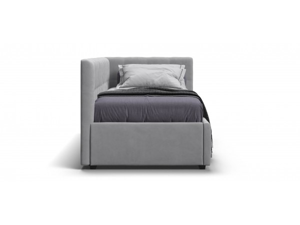 Белла Мини Кровать+ПМ 90*200 велюр Монолит сталь