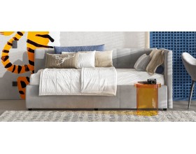 Белла Мини Кровать+ПМ 90*200 велюр Монолит сталь