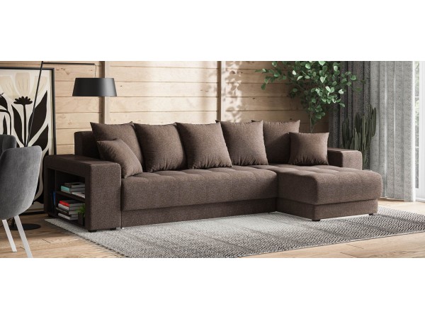 Угловой диван Ванкувер Рогожка Мальмо шоколад