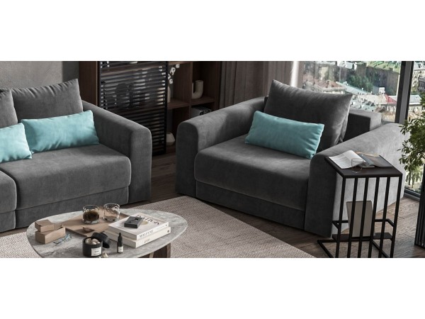 Кресло РИЧМОНД MODOOL Велюр Monolit серый