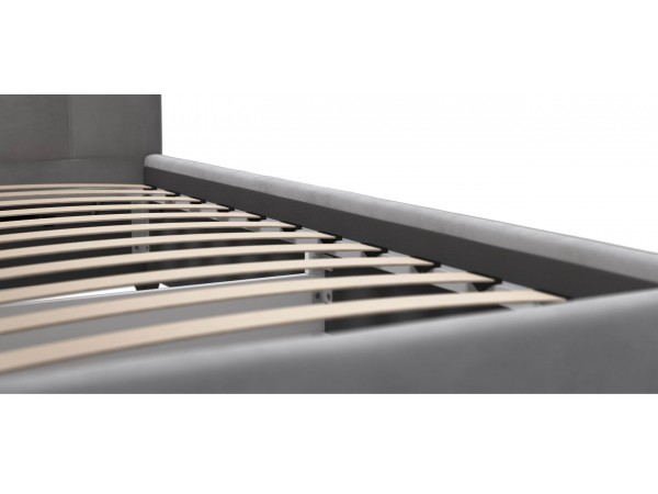 Белла Мини Кровать+ПМ 90*200 велюр Монолит сталь