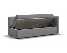 Белла Мини Кровать+ПМ 90*200 велюр Монолит сталь