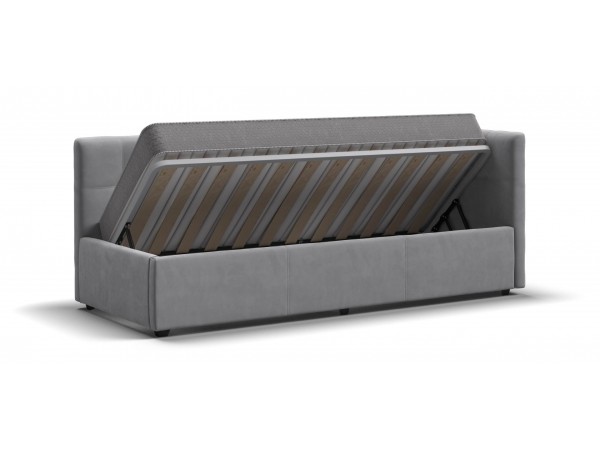 Белла Мини Кровать+ПМ 90*200 велюр Монолит сталь