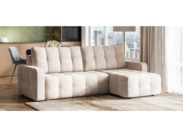 Угловой диван Уют велюр Монолит латте