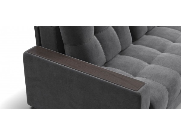 Диван Босс Маркет двухместный велюр Монолит серый