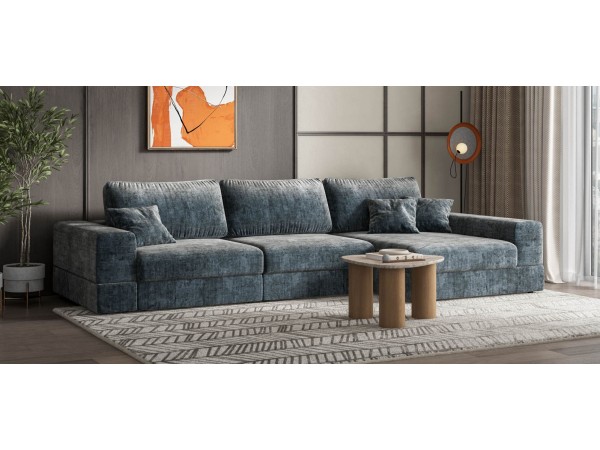 Угловой диван-кровать Босс Модуль XL правый, мягкие подлокотники, шенилл Глосс карбон