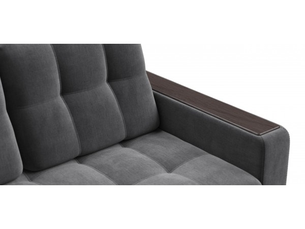 Диван Босс Маркет двухместный велюр Монолит серый