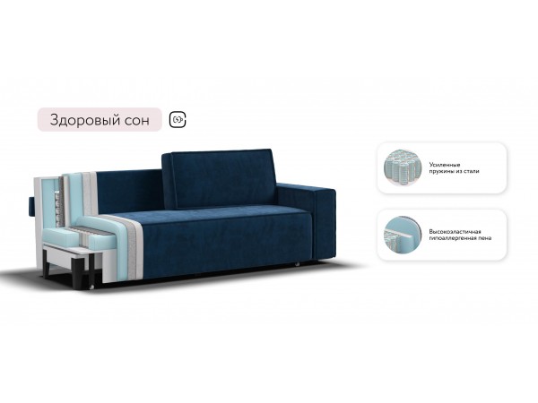 Диван Лофт велюр Монолит синий