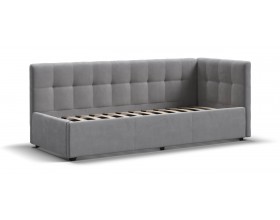 Белла Мини Кровать+ПМ 90*200 велюр Монолит сталь