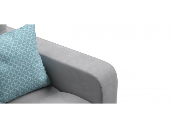 Угловой диван Уют велюр Монолит сталь