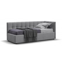 Белла Мини Кровать+ПМ 90*200 велюр Монолит сталь