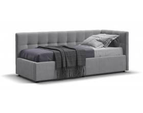 Белла Мини Кровать+ПМ 90*200 велюр Монолит сталь