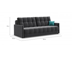 Босс Лофт диван Велюр Монолит серый