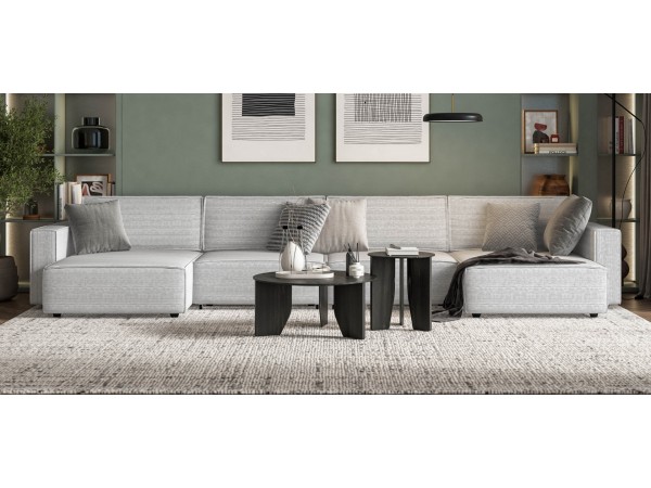 П-образный диван Босс Софт Модуль Вельвет Корд серый