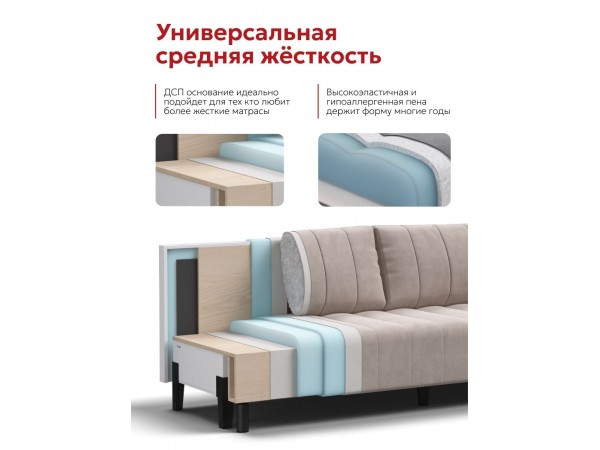 Пекин Сканди диван Велюр Монолит латте