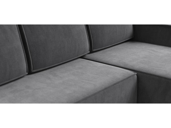 Угловой диван Лофт велюр Монолит серый