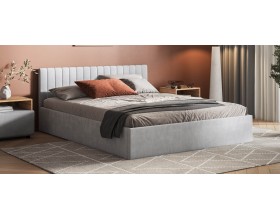 МП Ронда Кровать+ПМ 160*200 велюр Монолит сталь
