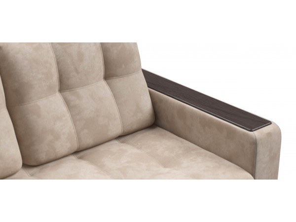 Диван Босс Маркет двухместный велюр Алькантара пепел