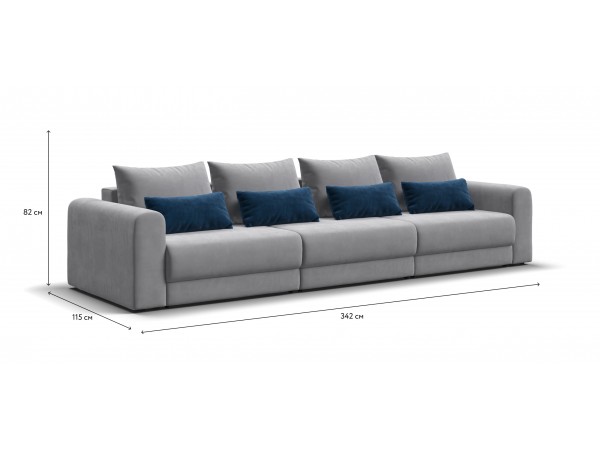 Модульный диван РИЧМОНД MODOOL MAX Велюр Monolit сталь