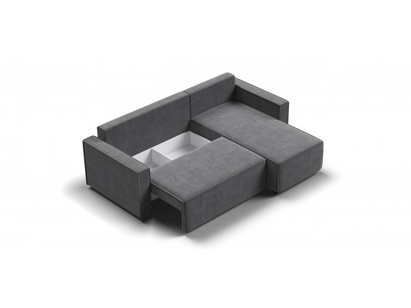 Угловой диван Лофт велюр Монолит серый