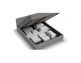 МП Ронда Кровать+ПМ 160*200 велюр Монолит сталь