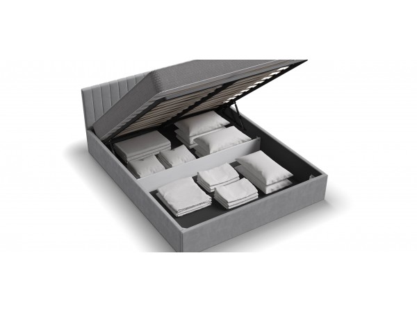 МП Ронда Кровать+ПМ 160*200 велюр Монолит сталь