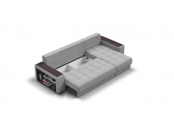 Угловой диван Ванкувер велюр Монолит сталь