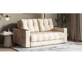 Диван Босс Маркет двухместный велюр Алькантара пепел