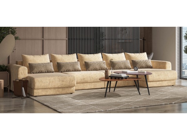 Модульный п-образный диван РИЧМОНД Модуль Велюр Роял шампань