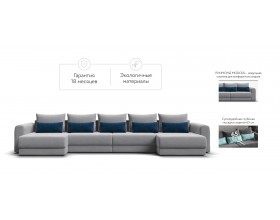 Модульный п-образный диван Ричмонд Модуль Велюр Монолит сталь