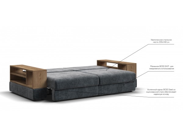 Диван-кровать BOSS MODOOL шенилл Gloss карбон