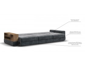 Диван-кровать Босс Модуль Макс, полка слева, Шенилл Глосс карбон