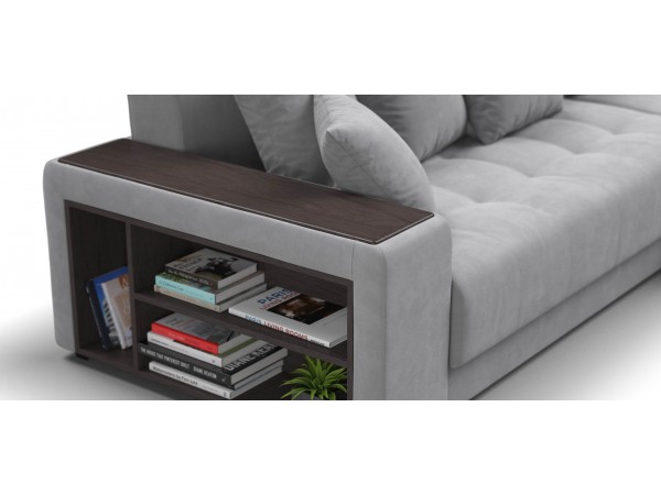 Угловой диван Ванкувер велюр Монолит сталь