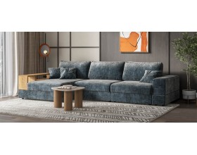 Угловой диван-кровать Босс Модуль XL левый, полка слева, шенилл Глосс карбон