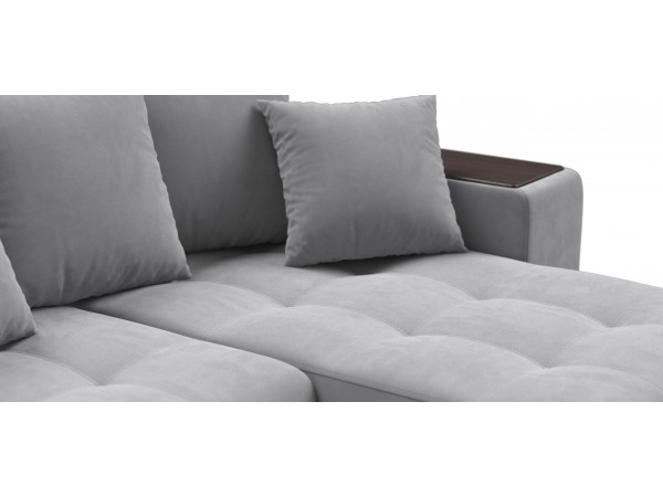 Угловой диван Ванкувер велюр Монолит сталь