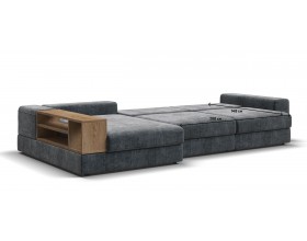 Угловой диван-кровать Босс Модуль XL левый, полка слева, шенилл Глосс карбон