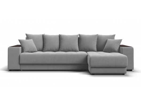 Угловой диван Ванкувер велюр Монолит сталь